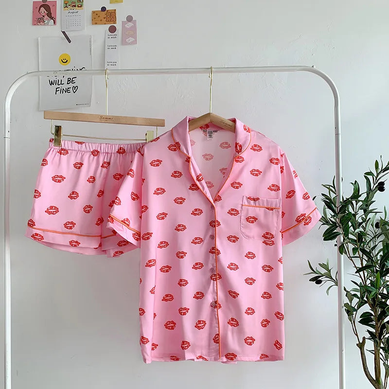 Pijama Feminino Americano Curto - Kiss
