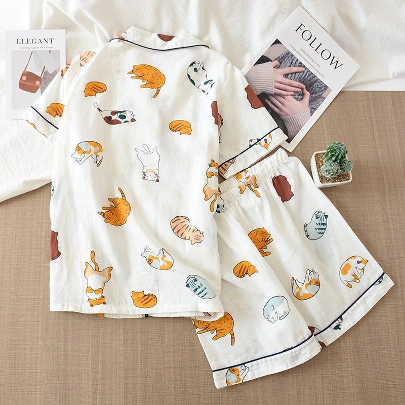 Pijama Feminino Americano Curto - Cats Love