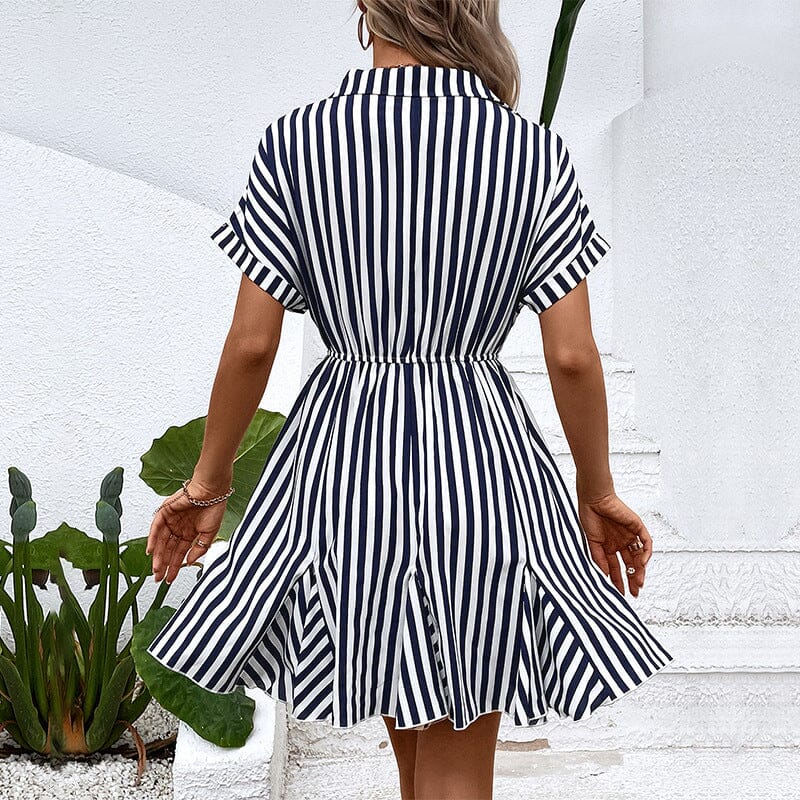 Vestido Curto Listras Transpassado