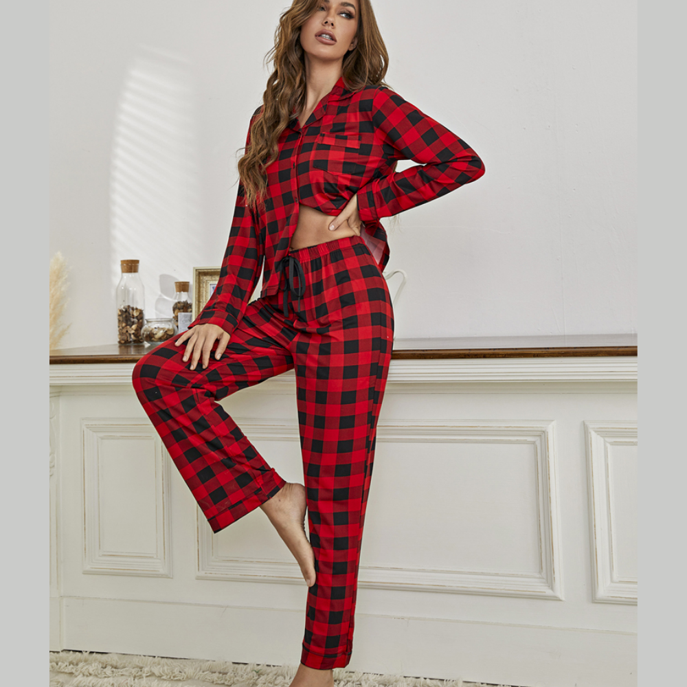 Pijama Feminino Longo - Xadrez