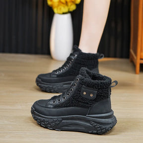 Bota com Plataforma Feminina Forro de Algodão Inverno