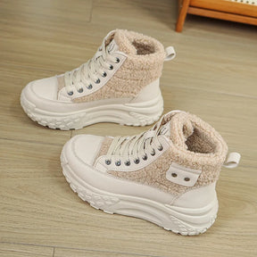 Bota com Plataforma Feminina Forro de Algodão Inverno