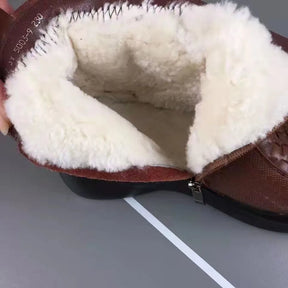 Bota Feminina Inverno com Forro de Lã Confortável em Couro PU