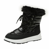 Bota Feminina Impermeável de Cadarço com Plataforma Para Inverno