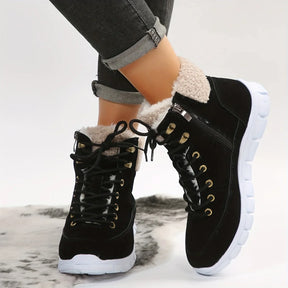 Bota Feminina Monocromática Inverno com Zíper Lateral
