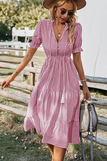 Vestido Nanda Listrado Midi